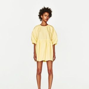 Zara Yellow Poplin Jumpsuit Romper Dress Small